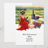 Golf wine tasting tournament with wine at course einladung (Vorne/Hinten)