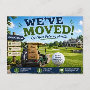Golf Wir sind in ein neues Haus gezogen Postkarte
