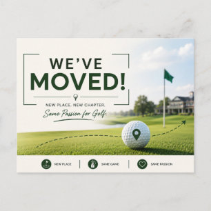 Golf Wir sind in ein neues Haus gezogen Postkarte