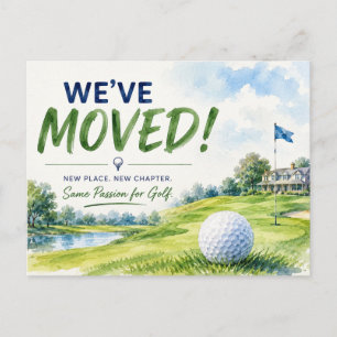 Golf Wir sind in ein neues Haus gezogen Postkarte