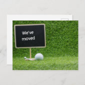 Golf wir sind in neues Haus mit Golf Card umgezoge Postkarte (Vorne/Hinten)