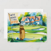 Golf wir sind in neues Haus Wasserfarbe Stil umgez Postkarte (Vorne/Hinten)