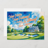 Golf wir sind in neues Haus Wasserfarbe Stil umgez Postkarte (Vorne/Hinten)