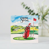 Golf wird bald gesund mit Golftasche, die grün wir (Stehend Vorderseite)