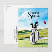 Golf wird bald gesund mit Golftasche, die grün wir Postkarte (Vorne/Hinten)
