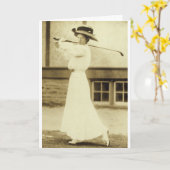 GOLF WITH STYLE! - 1908 Women's Golf Champion Karte (Gelbe Blume)