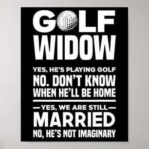 Golf Witwe Lustige Golfspielerin Golfer Ehefrau  Poster