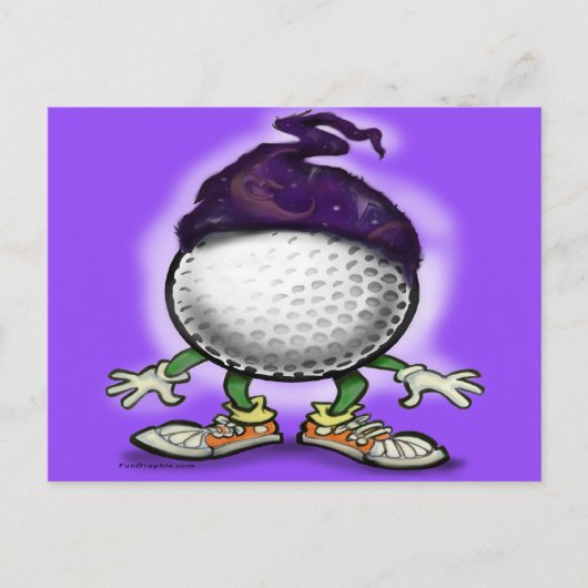 Golf Wizard Postkarte (Vorderseite)