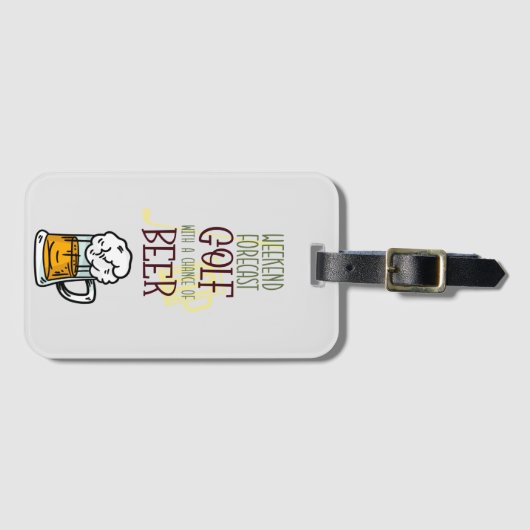 Golf-Wochenende mit Ball und Bier  Gepäckanhänger (Vorderseite (Horizontal))