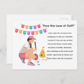 Golf Woman Golfer ist Golfspielen Postkarte (Vorne/Hinten)