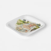 Golf Woman golfer on golf course Bridal  Pappteller (Gewinkelt)