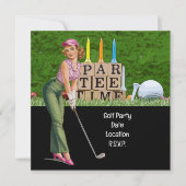 Golf Woman Golfer Party Save The Date (Vorderseite)