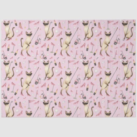 Golf Woman Thema für Junggeselinnen-Abschied Pink Seidenpapier (Vorderseite)