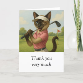 Golf Woman Turnier Katze Golfspieler Golfspielen Dankeskarte