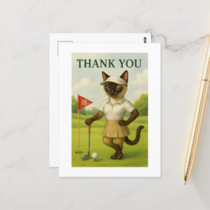 Golf Woman Turnier Katze Golfspieler Golfspielen Postkarte