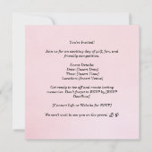 Golf Woman Turnier Rosa Thema Einladung (Rückseite)