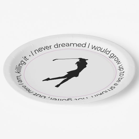 Golf Women Plate Pappteller (Schrägansicht)