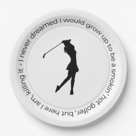Golf Women Plate Pappteller