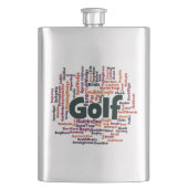 Golf Word Cloud Flachmann (Vorderseite)