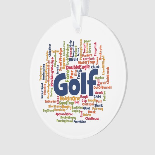 Golf Word Cloud Ornament (Vorderseite)