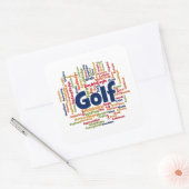 Golf Word Cloud Quadratischer Aufkleber (Umschlag)