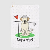 Golf Yellow Labrador Retriever Dog - Funny - Funny Golfhandtuch (Vorderseite)
