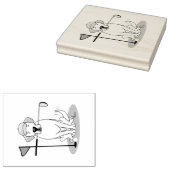 Golf Yellow Labrador Retriever Dog - Niedlich Gummistempel (Stempel)