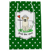 Golf Yellow Labrador Retriever Dog - Niedlich Mittlere Geschenktüte (Vorderseite)