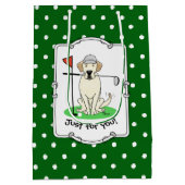 Golf Yellow Labrador Retriever Dog - Niedlich Mittlere Geschenktüte (Rückseite)