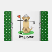 Golf Yellow Labrador Retriever (Yel 3) Hund - Nied Fußmatte (Vorderseite)