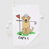 Golf Yellow Labrador Retriever (Yel 3) Hund - Nied Golfhandtuch (Insitu)