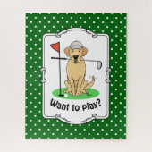 Golf Yellow Labrador Retriever (Yel 3) Hund - Nied Puzzle (Vertikal)