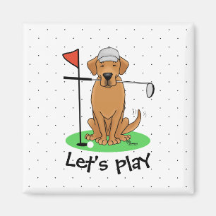 Golf Yellow Labrador Retriever (Yel 5) Hund - Nied Magnet