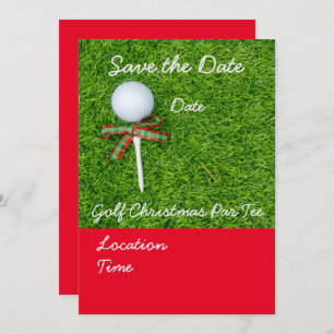 Golf zu Weihnachten mit Golfball Einladung