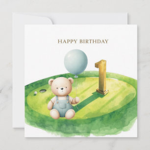 Golf zum 1. Geburtstag ein Jahr alter Golfer Karte