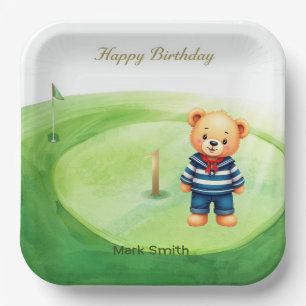 Golf zum 1. Geburtstag - Thema Putting Green Pappteller