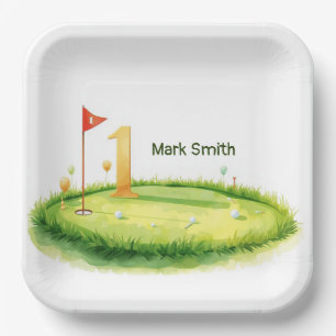 Golf zum 1. Geburtstag - Thema Putting Green Pappteller