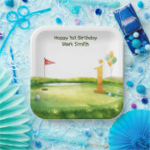 Golf zum 1. Geburtstag - Thema Putting Green Pappteller (Party)