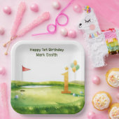 Golf zum 1. Geburtstag - Thema Putting Green Pappteller (Party)