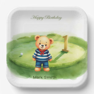 Golf zum 1. Geburtstag - Thema Putting Green Pappteller