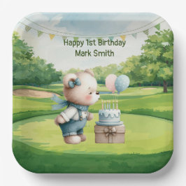 Golf zum 1. Geburtstag - Thema Putting Green Pappteller