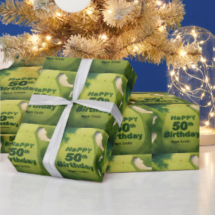 Golf zum 50. Geburtstag auf dem Putting Green für Geschenkpapier