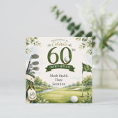 Golf zum 60. Geburtstag Einladung (Stehend Vorderseite)