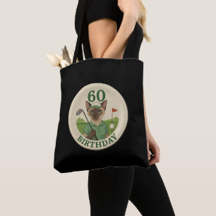 Golf zum 60. Geburtstag für Golfer für Cat Lover Tasche