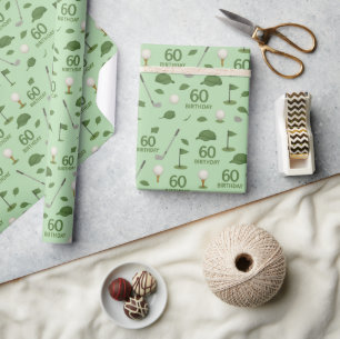 Golf zum 60. Geburtstag für Golfer Geschenkpapier