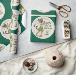 Golf zum 60. Geburtstag für Golfer Geschenkpapier