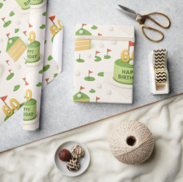 Golf zum 60. Geburtstag für Golfer Geschenkpapier