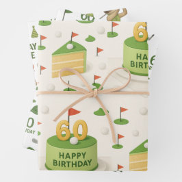 Golf zum 60. Geburtstag für Golfer Geschenkpapier Set