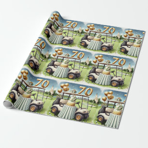 Golf zum 70. Geburtstag für Golfer Geschenkpapier