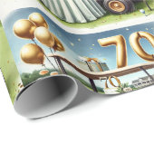 Golf zum 70. Geburtstag für Golfer Geschenkpapier (Rolleneckpunkt)